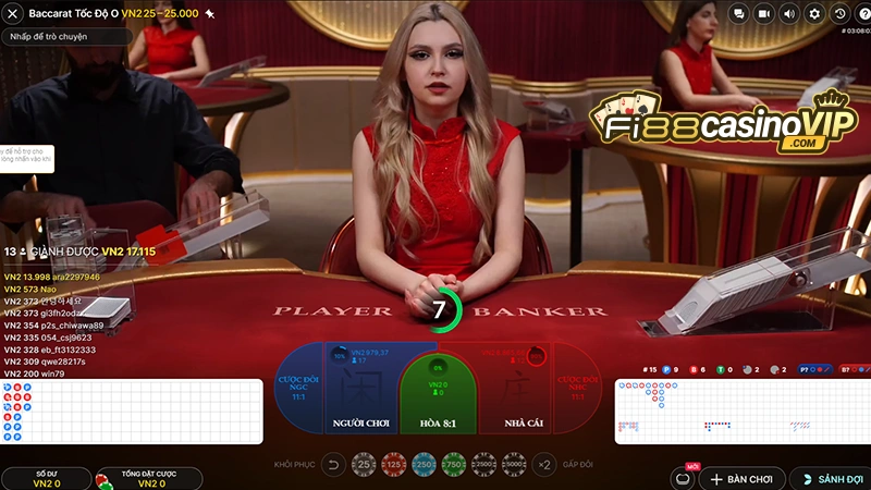 Baccarat – Game đặt cược casino Fi88 thú vị