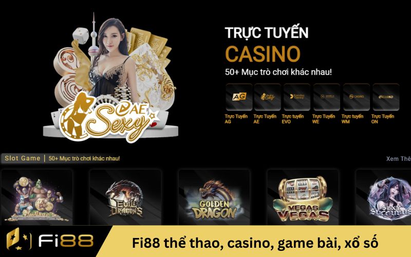 chơi cá cược thể thao, game bài, live casino, xổ số Fi88